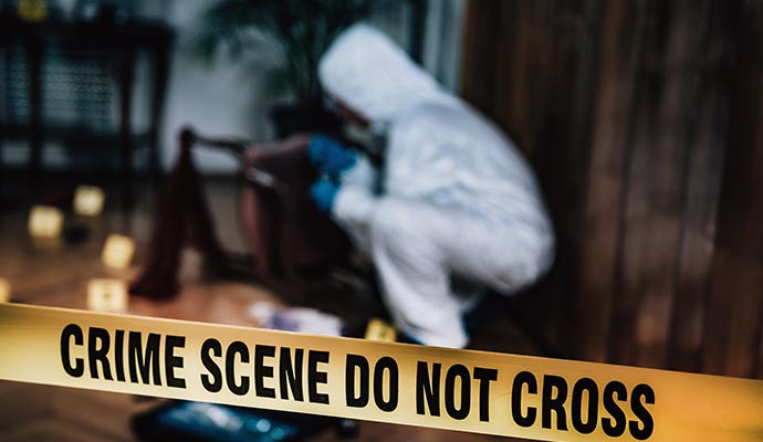 A biohazard scene cleanup