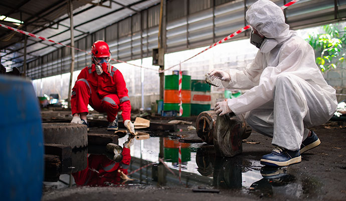 Chemical spill cleaning service