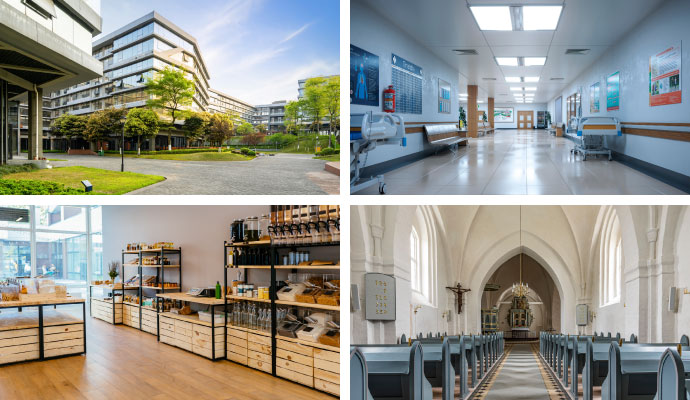 Collage of different types of commercial properties