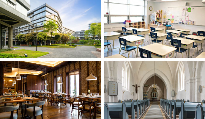 Collage of different types of commercial properties
