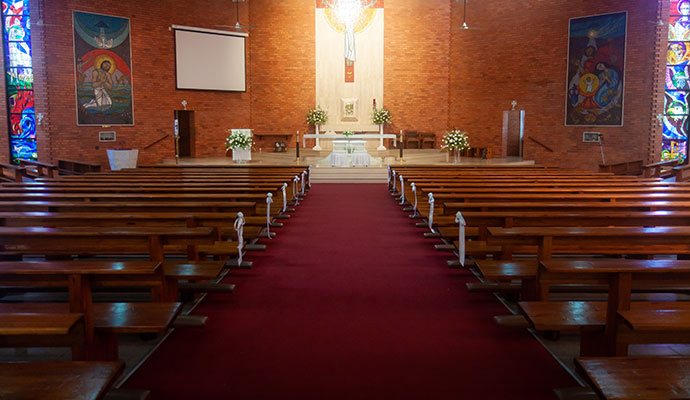 Clean carpet in church