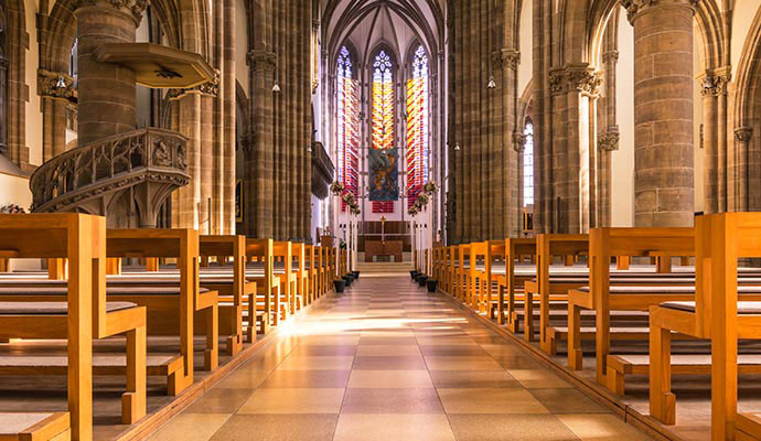 Clean interior of a church