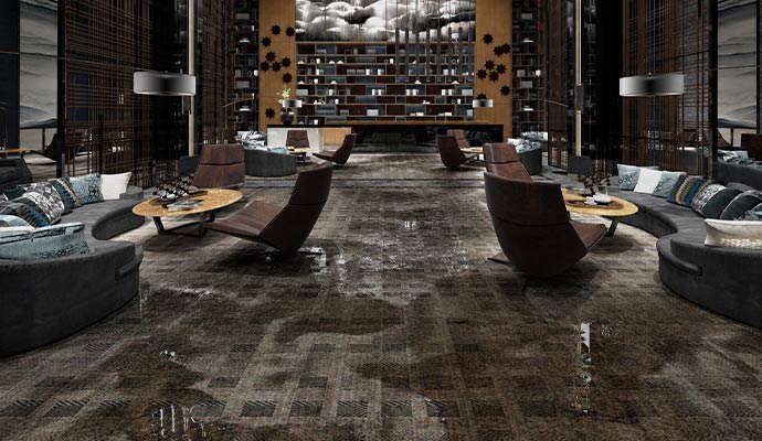 Commercial lobby water damage flooding