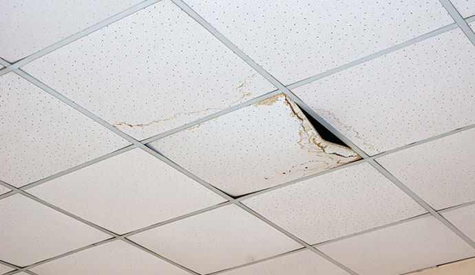 Damaged ceiling
