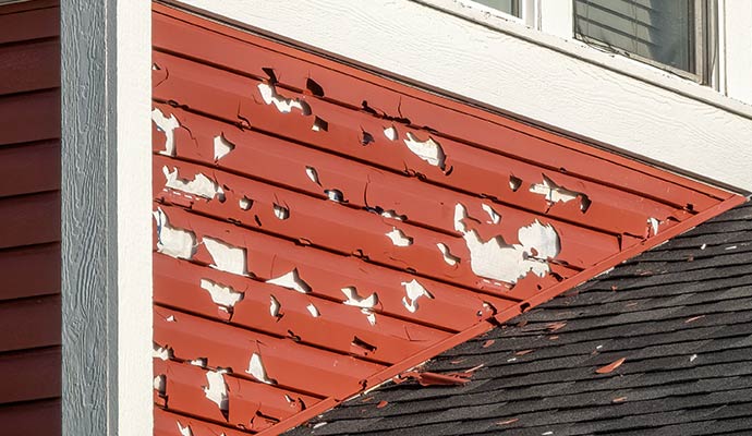 Hail damage residential vinyl siding