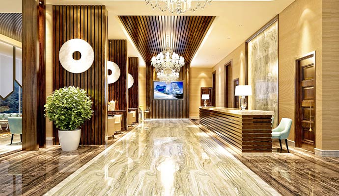 Luxury hotel lobby interior design