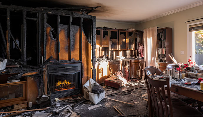A fire damaged property.