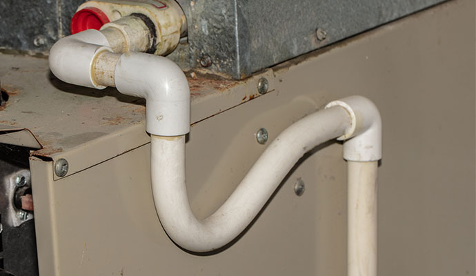 HVAC condensate drain P trap pipe