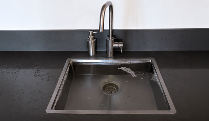 Modern kitchen sink with faucet