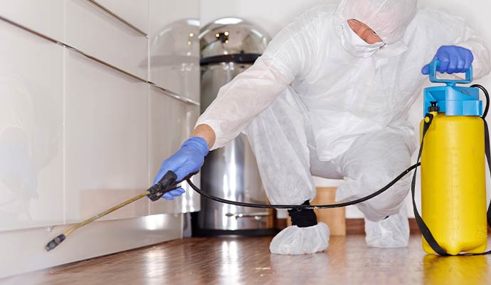 Disinfecting service by technician