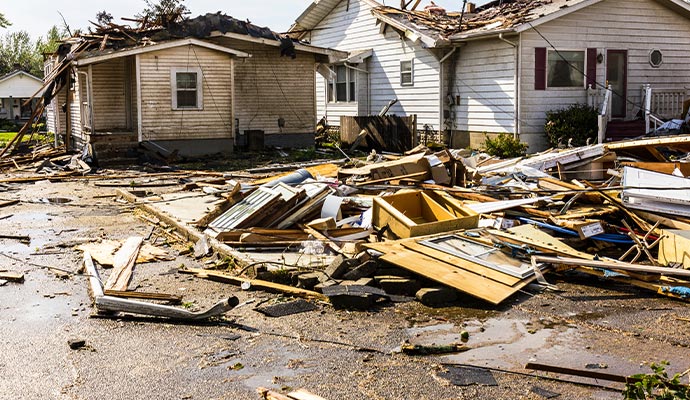 A storm damaged property