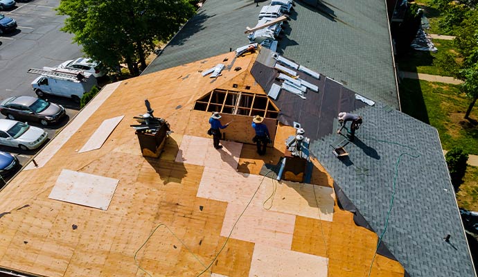 Storm damaged roof restoration service