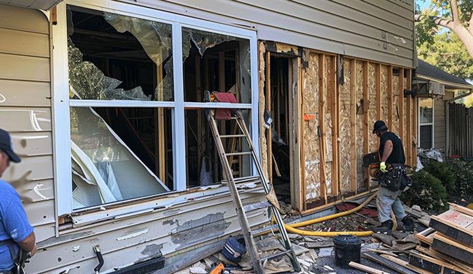 Wind damage restoration service