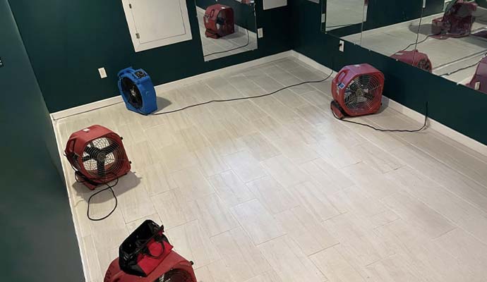 Water damage drying fans