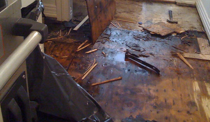 A water damaged floor A water damaged floor