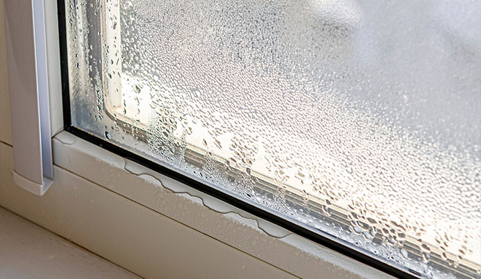 Moisture accumulation on the window