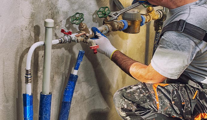 Professional performing maintenance on plumbing Professional performing maintenance on plumbing