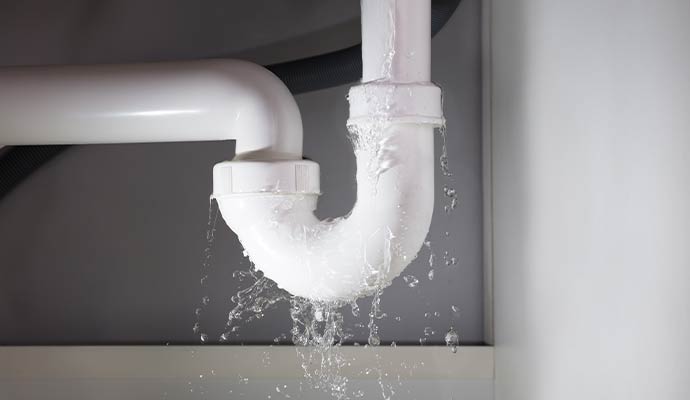 PVC pipe plumbing leak