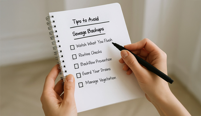 Sewage tips checklist