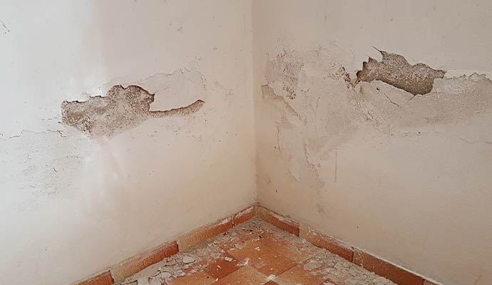 Water damage wall