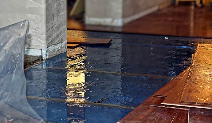Water damaged hardwood floor
