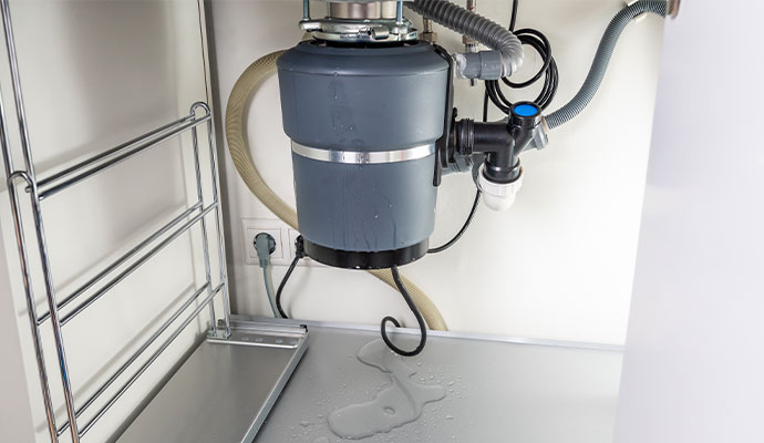 Water leaking from garbage disposal