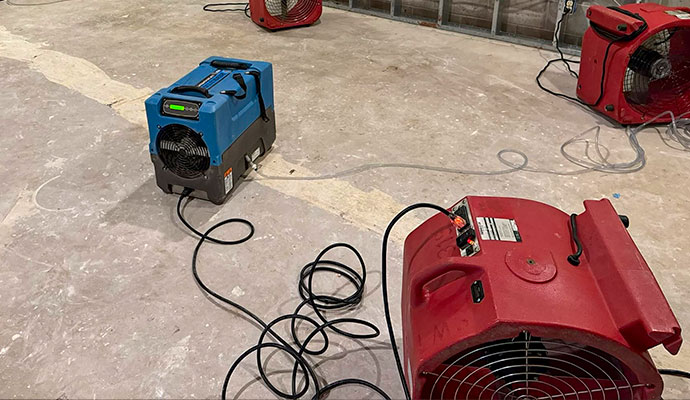 Water drying fan and dehumidifier