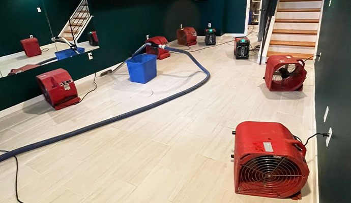 Professional water extraction service in progress