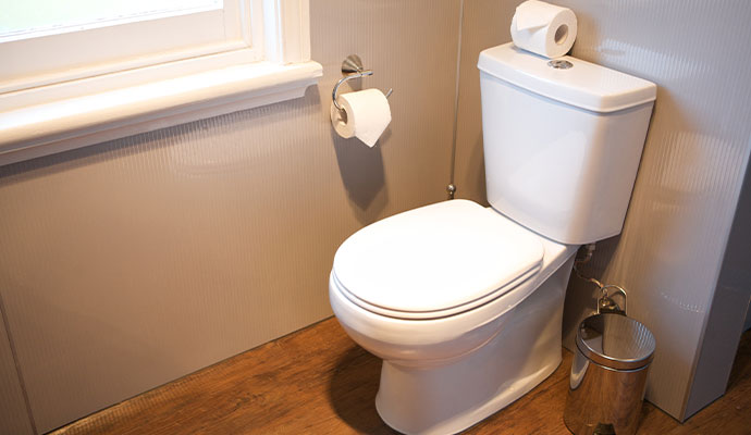 White toilet in modern bathroom